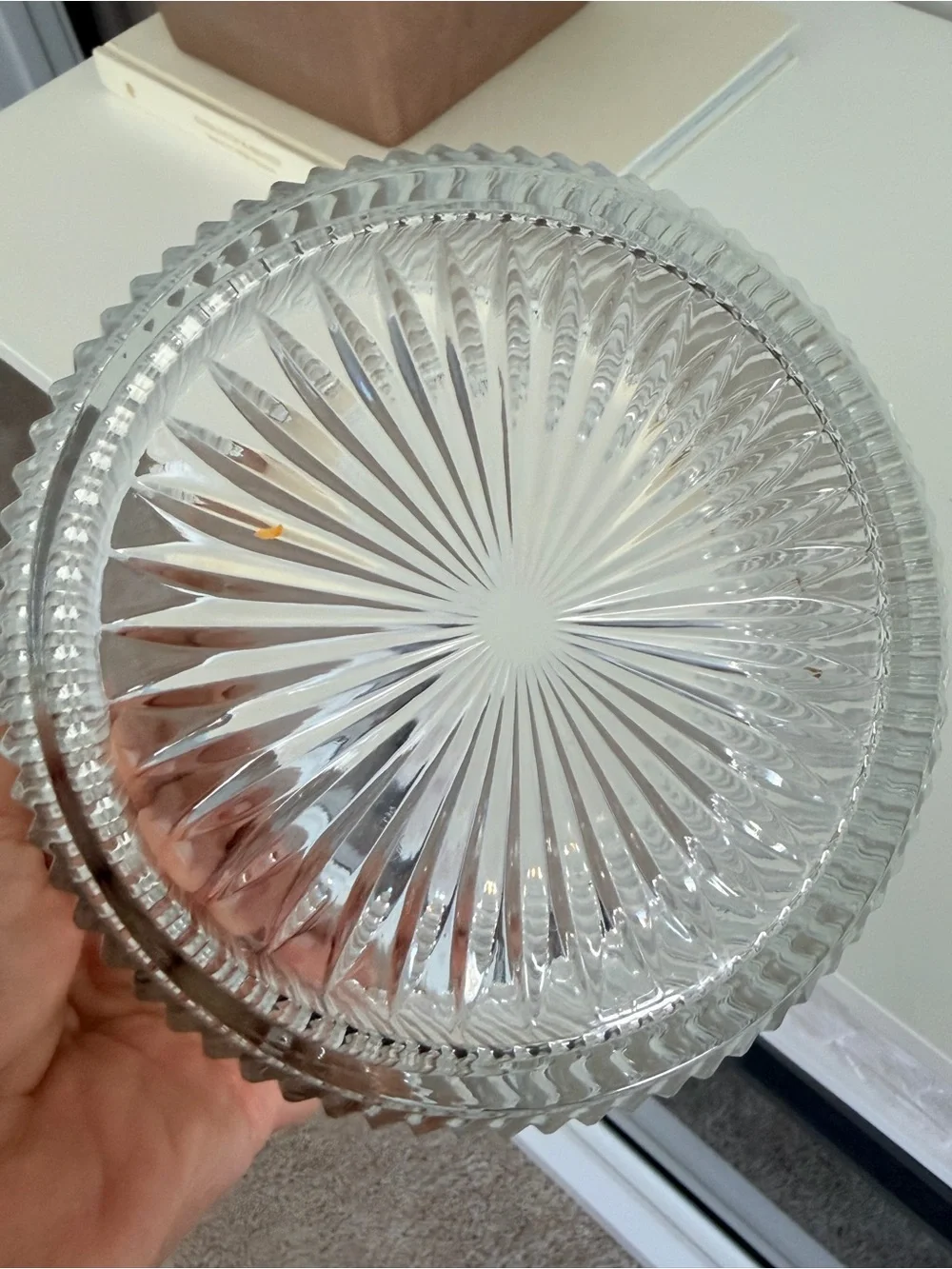 Ribbed Clear Glass Decorative Bowl